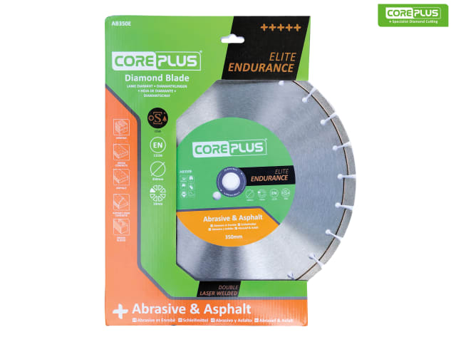 CorePlus AB350E Elite Abrasive & Asphalt Diamond Blade 350mm