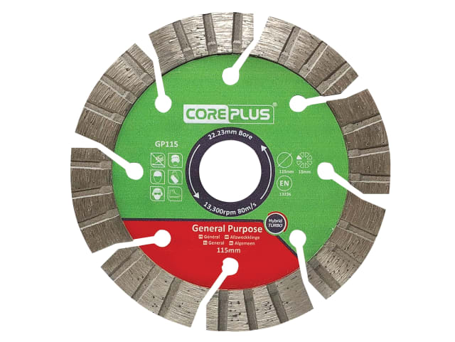 CorePlus GP115 General-Purpose Hybrid Turbo Diamond Blade 115mm