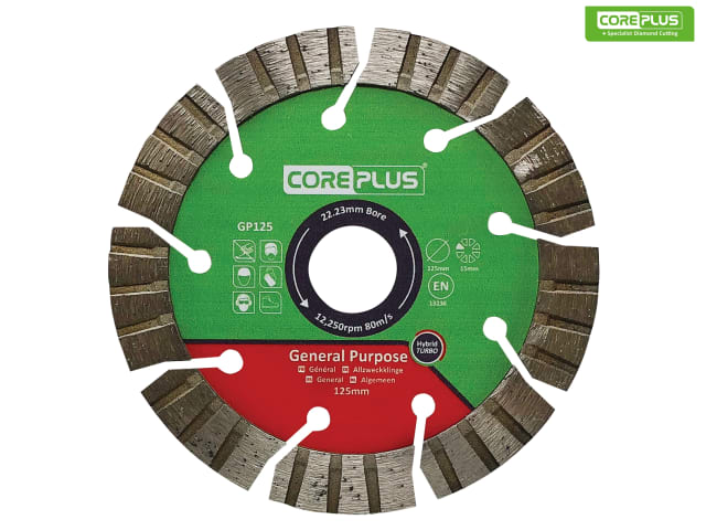 CorePlus GP125 General-Purpose Hybrid Turbo Diamond Blade 125mm