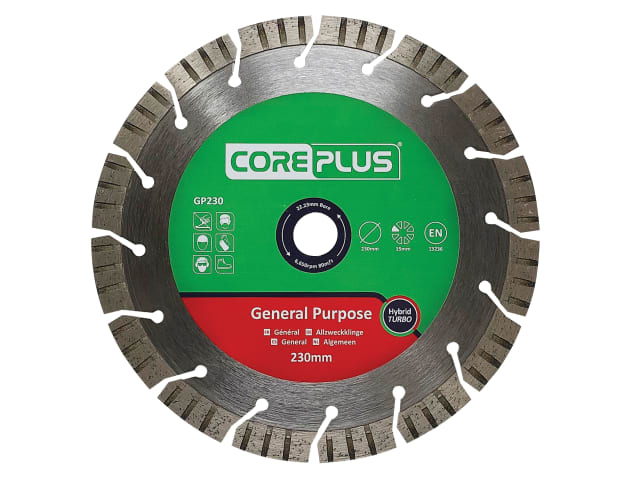 CorePlus GP230 General-Purpose Hybrid Turbo Diamond Blade 230mm