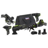 Sealey 5 x 10.8V SV10.8 Series Cordless Combo Kit - 2 Batteries CP108VCOMBO8