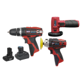 Sealey 3 x 12V SV12 Series Cordless Power Tool Combo Kit
