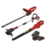Sealey 3 x 20V SV20 Series Garden Power Tool Kit - 2 Batteries