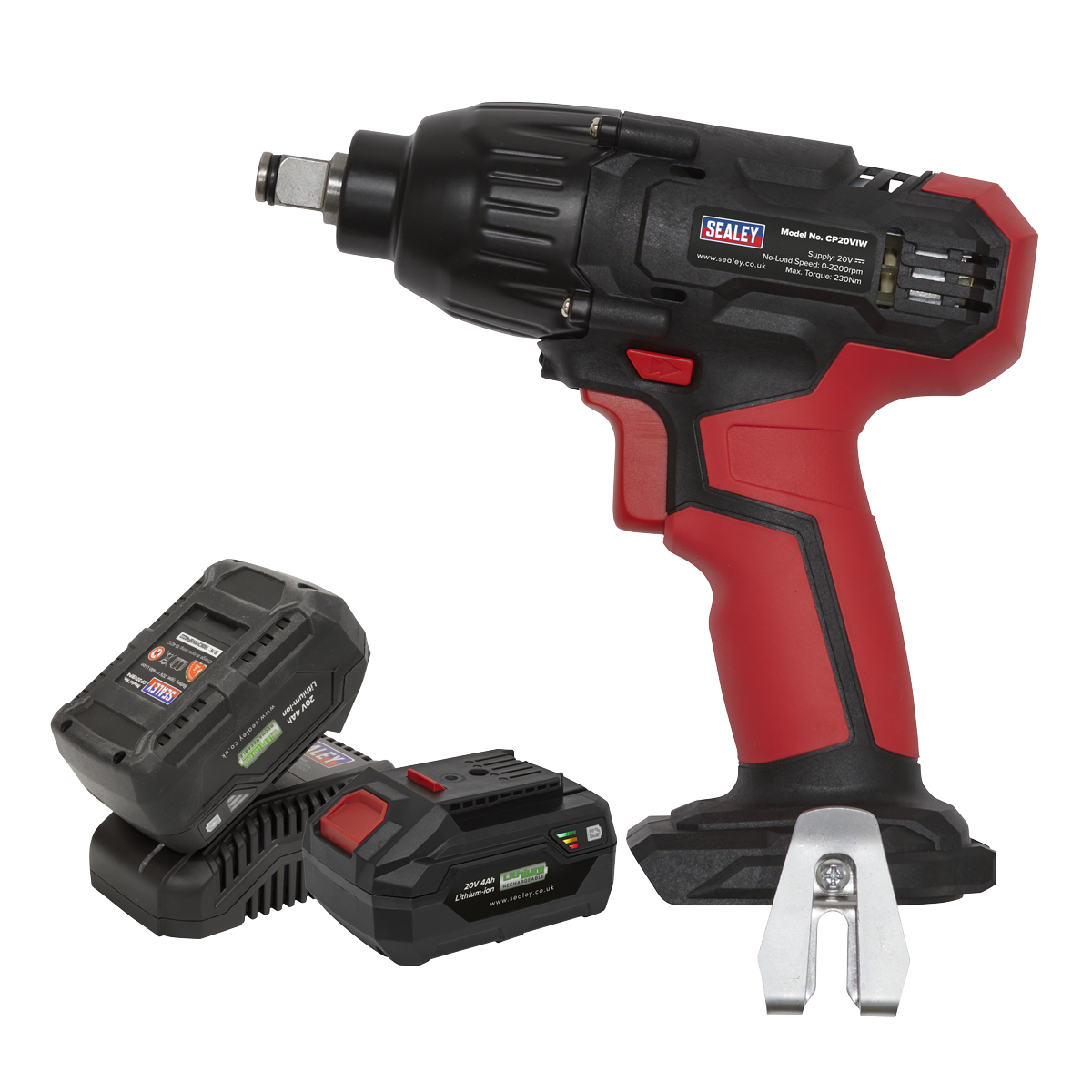 Sealey Impact Wrench 20V SV20 Series 1/2"Sq Drive - 2 Batteries