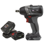 Sealey Brushless Impact Wrench Kit 1/2"Sq Drive 20V SV20 Series 4Ah