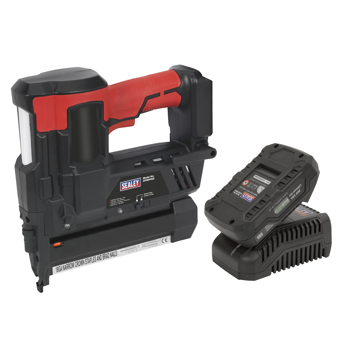 Sealey Cordless Nail/Staple Gun 18G 20V 2Ah SV20 Series Lithium-ion