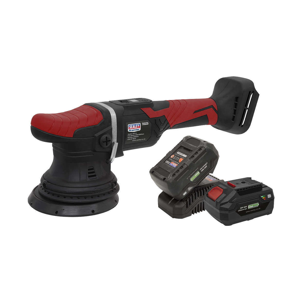 Sealey Cordless Orbital Polisher Kit 20V SV20 Series Ø125mm - 2 Batteries