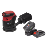 Sealey Cordless Orbital Palm Sander Kit Ø125mm 20V SV20 Series - 2 Batteries