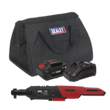 Sealey Cordless Ratchet Wrench Kit  3/8"Sq Drive 60Nm 20V 4Ah SV20 Series