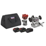 Sealey 20V SV20 Series Cordless Trimming Router kit - 2 Batteries
