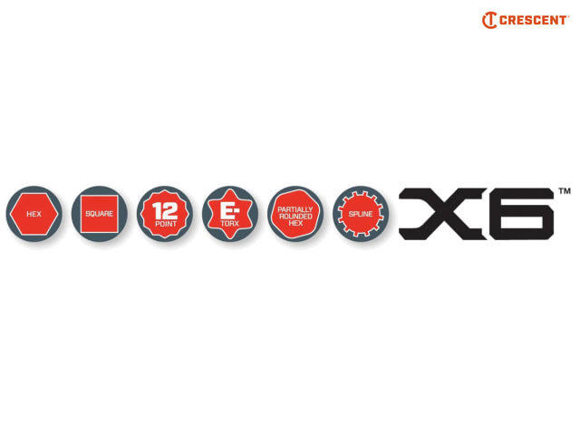 Crescent® X6 Pass-Thru Adjustable Wrench Set, 11 Piece