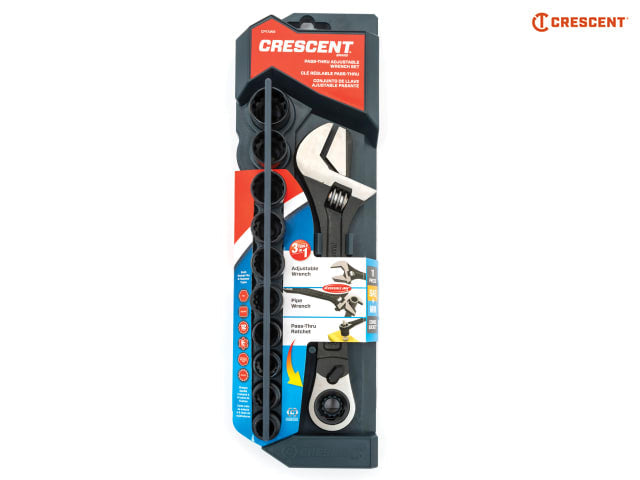 Crescent® X6 Pass-Thru Adjustable Wrench Set, 11 Piece