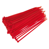 Sealey Cable Tie 200 x 4.4mm Red Pack of 100