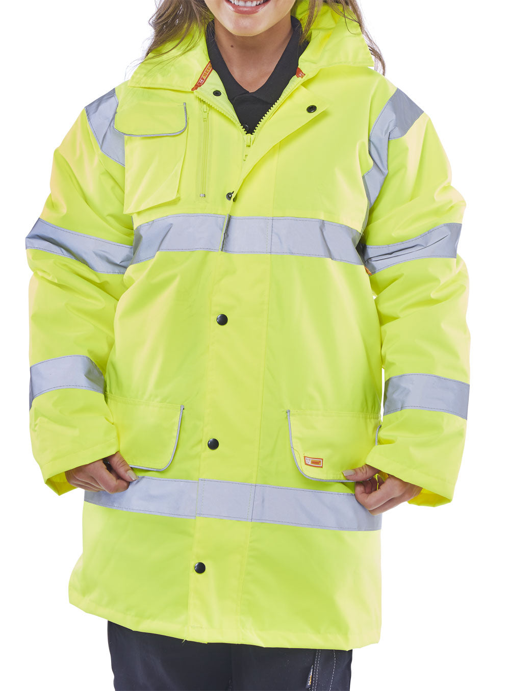 Beeswift Fleece Lined Traffic Jacket Saturn Yellow