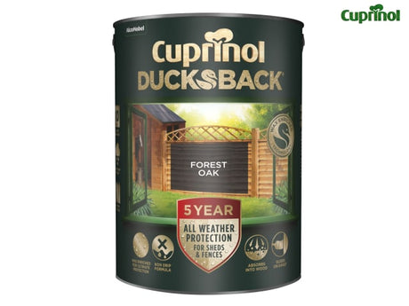 Cuprinol Ducksback 5 Year Waterproof for Sheds & Fences Forest Oak 5 litre