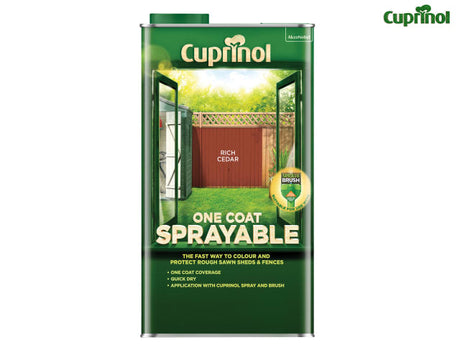 Cuprinol One Coat Sprayable Fence Treatment Rich Cedar 5 litre