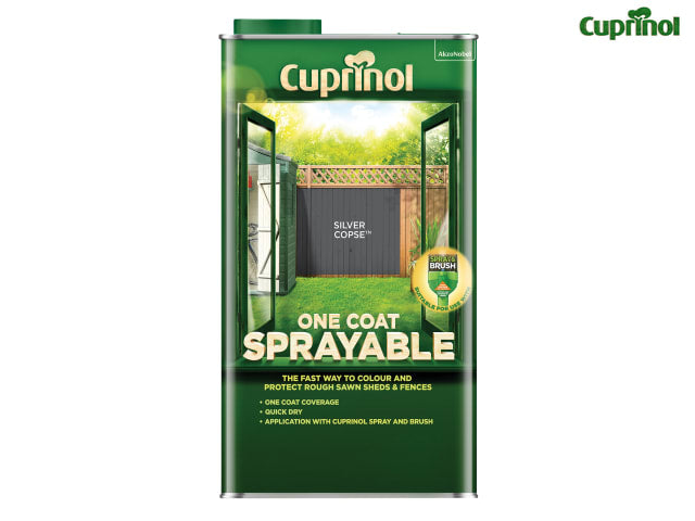 Cuprinol One Coat Sprayable Fence Treatment Silver Copse 5 litre