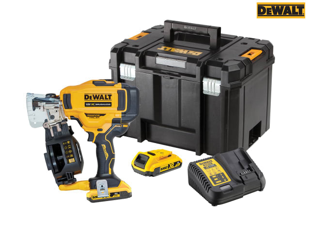 DEWALT DCN45RND2 XR Brushless Roofing Coil Nailer 18V 2 x 2.0Ah Li-ion