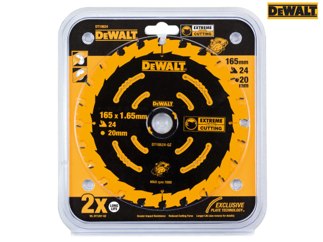 DEWALT Cordless Extreme Framing Circular Saw Blade 165 x 20mm x 24T