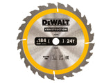 DEWALT Portable Construction Circular Saw Blade 184 x 16mm x 24T