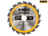 DEWALT Portable Construction Circular Saw Blade 184 x 30mm x 18T