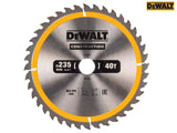 DEWALT Portable Construction Circular Saw Blade 235 x 30mm x 40T