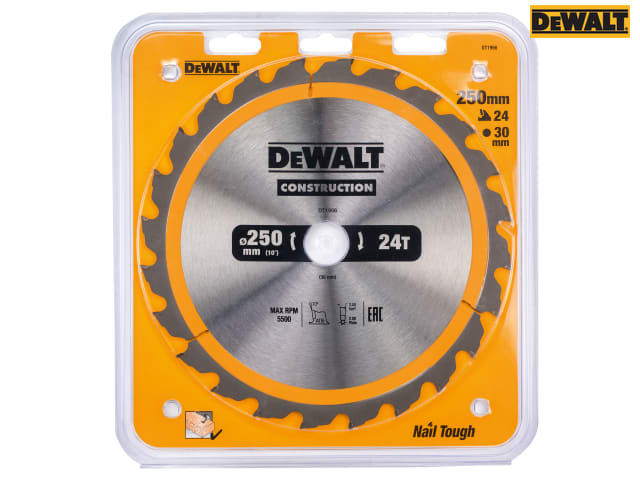 DEWALT Stationary Construction Circular Saw Blade 250 x 30mm x 24T