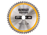 DEWALT Stationary Construction Circular Saw Blade 250 x 30mm x 48T