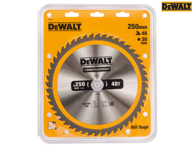 DEWALT Stationary Construction Circular Saw Blade 250 x 30mm x 48T