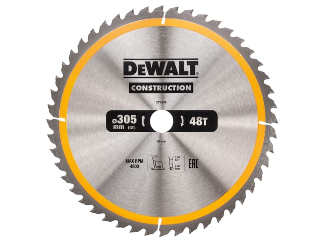 DEWALT Stationary Construction Circular Saw Blade 305 x 30mm x 48T