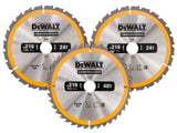 DEWALT DT1962 Construction Circular Saw Blade 3 Pack 216 x 30mm 2 x 24T 1 x 40T