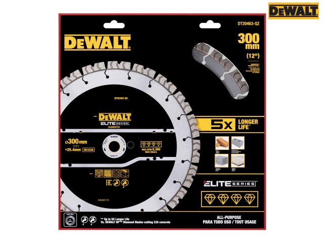 DEWALT ELITE SERIES All Purpose Diamond Segmented Wheel 300 x 25.4mm