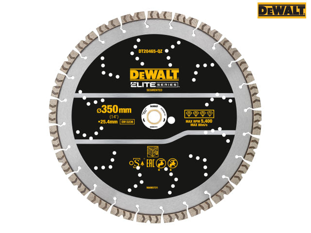 DEWALT ELITE SERIES Rebar Concrete Diamond Wheel 350 x 25.4mm