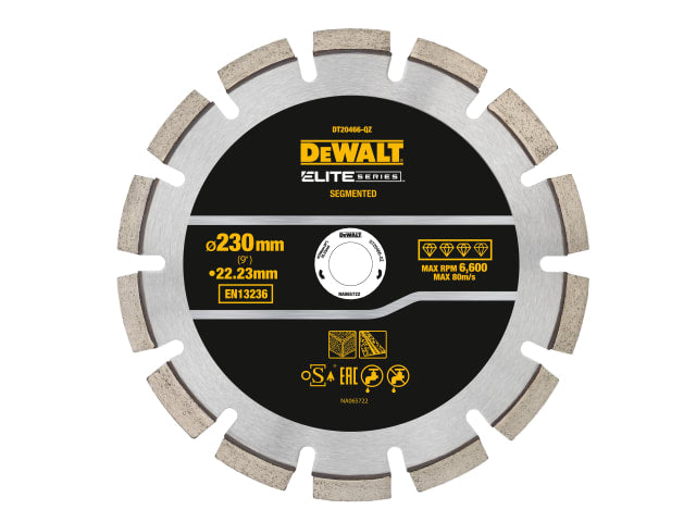 DEWALT ELITE SERIES Asphalt Diamond Segmented Wheel 230 x 22.23mm