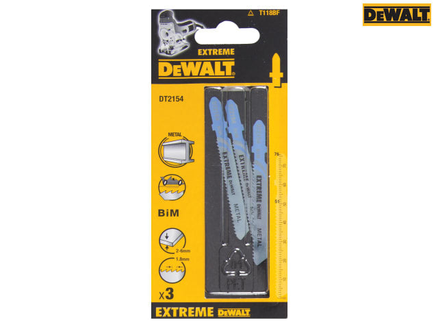 DEWALT DT2154 EXTREME Metal Cutting Jigsaw Blades Pack of 3