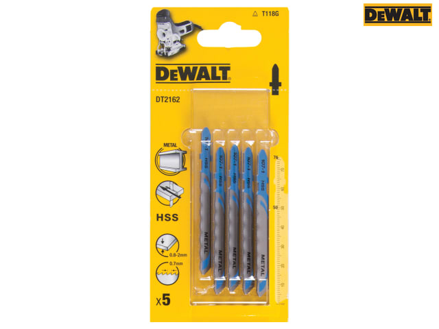 DEWALT HSS Metal Cutting Jigsaw Blades Pack of 5 T118G