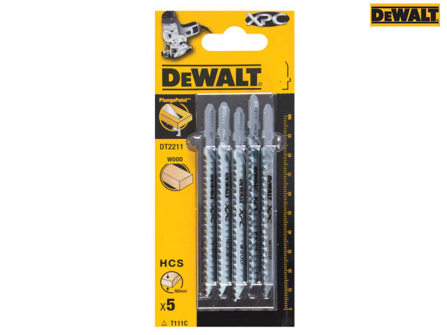 DEWALT XPC HCS Wood Jigsaw Blades Pack of 5 T111C