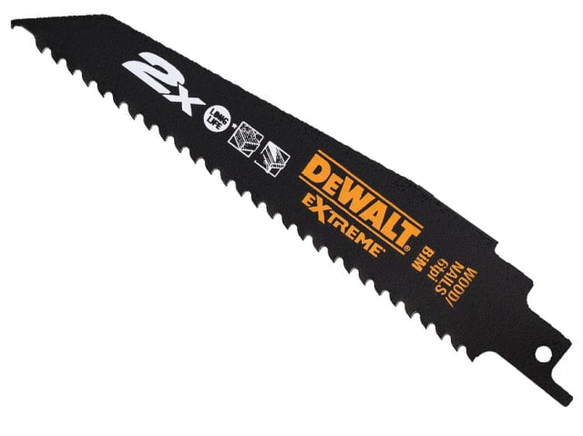 DEWALT 2X Life Wood & Nail Reciprocating Blade 305mm x 6 TPI Pack of 5