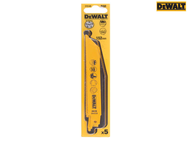 DEWALT Bi-Metal General Purpose Reciprocating Blade 152mm x 10 TPI (Pack 5)