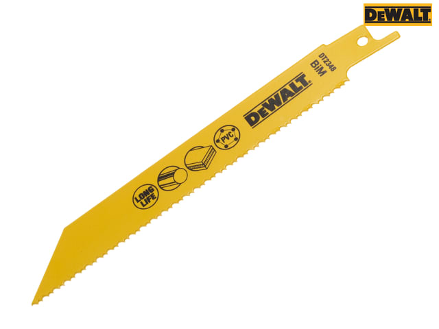 DEWALT Bi-Metal Reciprocating Blade for Plastic & Pipes 152mm( Pack 5)