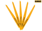 DEWALT Bi-Metal Reciprocating Blade for Wood with Nails 228mm (Pack 5)