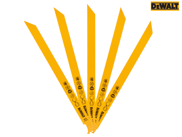 DEWALT Bi-Metal Reciprocating Blade for Universal Use 305mm (Pack 5)