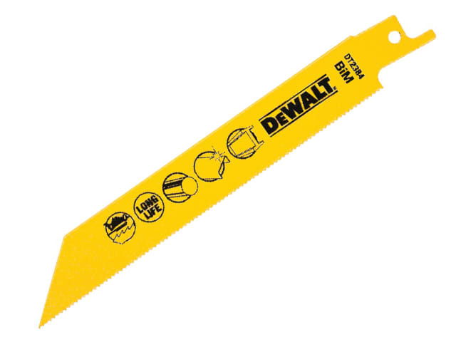 DEWALT Bi-Metal Reciprocating Blade for Metal 152mm x 18 TPI (Pack 5)