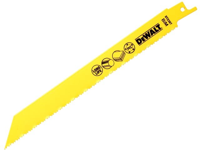 DEWALT Bi-Metal Reciprocating Blade for Plastic & Pipes 203mm (Pack 5)