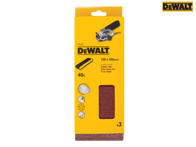 DEWALT Sanding Belt 560 x 100mm 40G Pack of 3