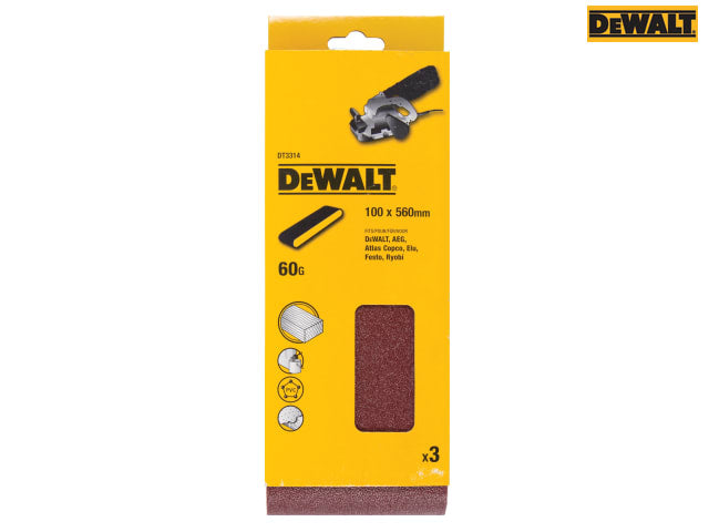 DEWALT Sanding Belt 560 x 100mm 60G Pack of 3