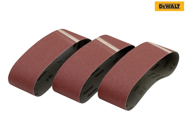 DEWALT Sanding Belt 533 x 75mm 80G Pack of 3