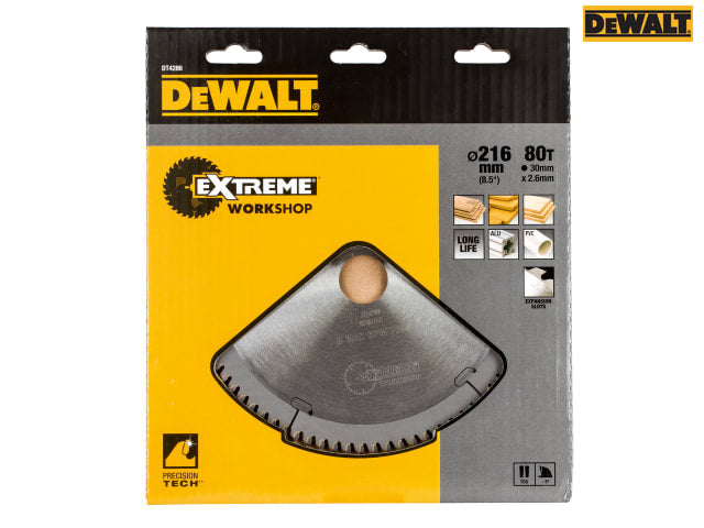 DEWALT Series 40 Circular Saw Blade 216 x 30mm x 80T TCG/Neg