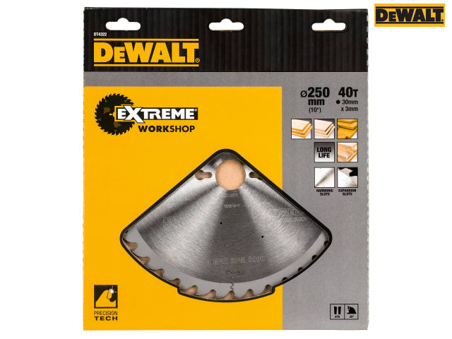 DEWALT Series 60 Circular Saw Blade 250 x 30mm x 40T