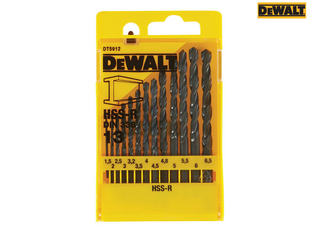 DEWALT DT5912 HSS Jobber Drill Bit Set, 13 Piece